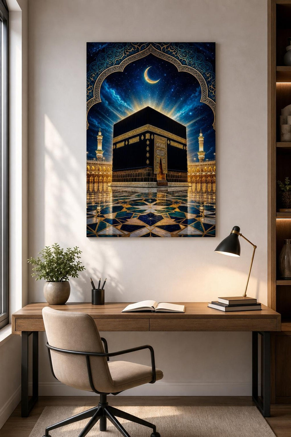 Kabe Desenli Baskılı Cam Tablo – Manevi Dekoratif UV Baskı Duvar Tablosu