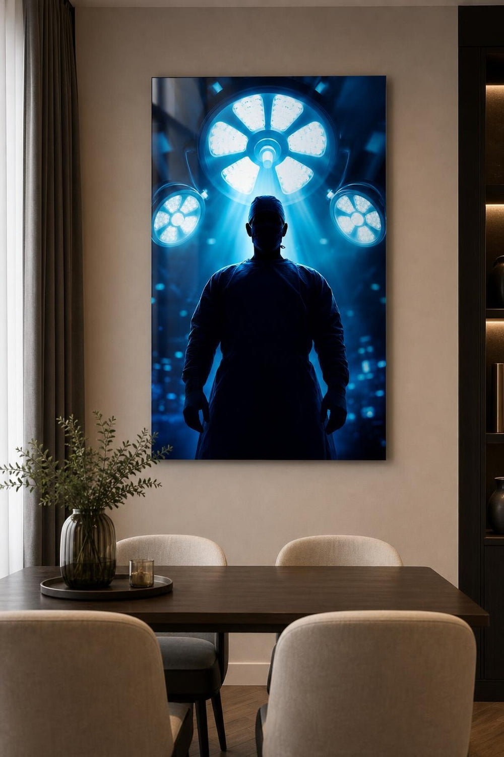 Cerrah Desenli Baskılı Cam Tablo – UV Baskı Modern Medikal Duvar Tablosu — görsel 4