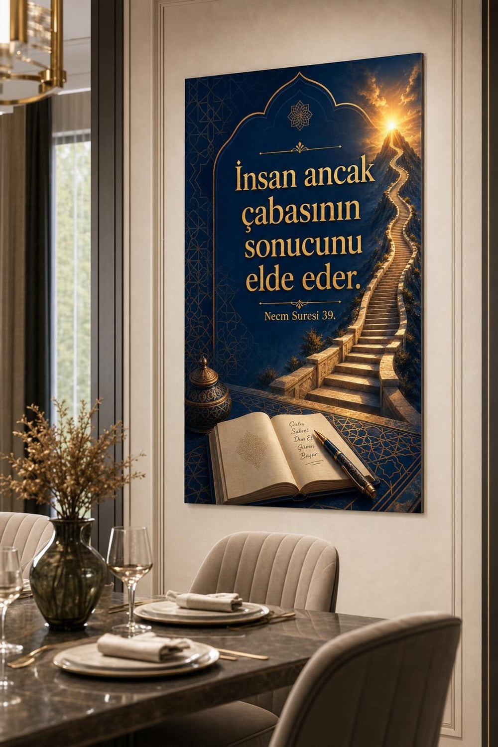 Necm Suresi 39 Baskılı Cam Tablo – Manevi Sözlü UV Baskı Duvar Tablosu