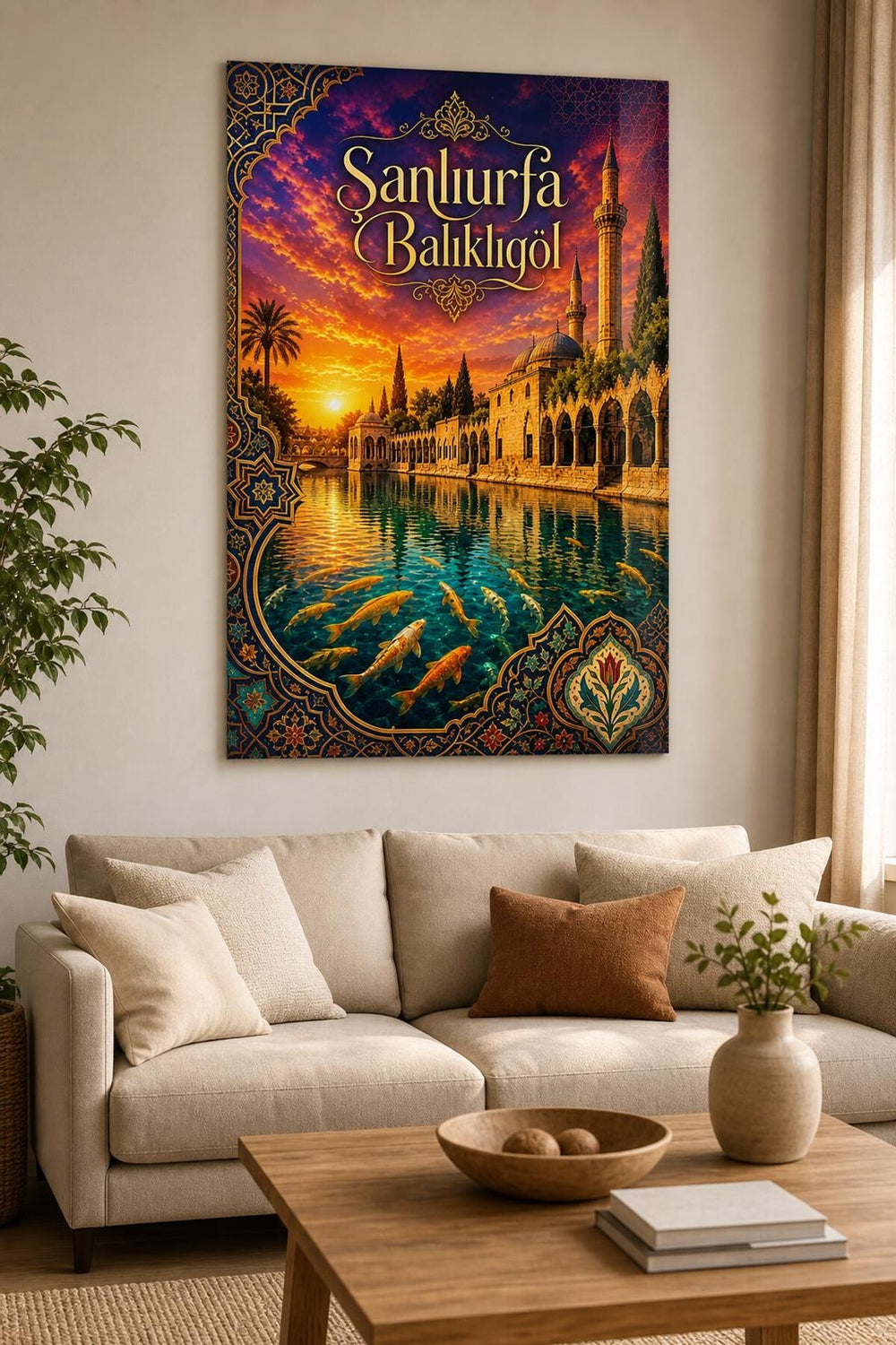 Şanlıurfa Balıklıgöl Baskılı Cam Tablo – UV Baskı Dekoratif Duvar Tablosu