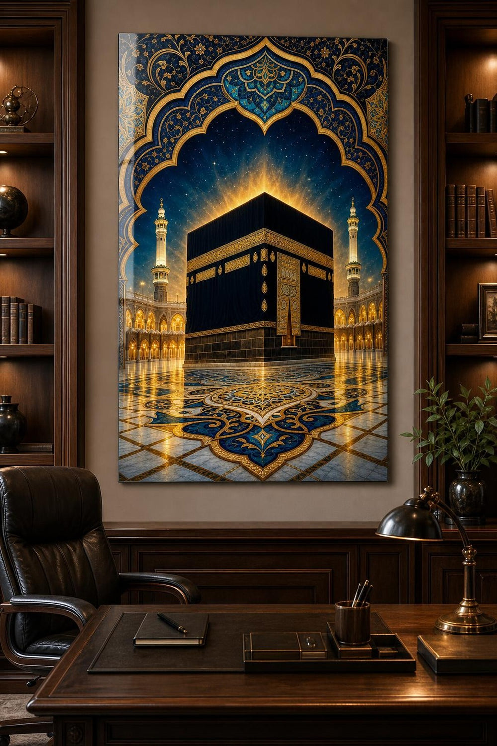 Kabe Mihrap Desenli Baskılı Cam Tablo – Manevi UV Baskı Dekoratif Duvar Tablosu