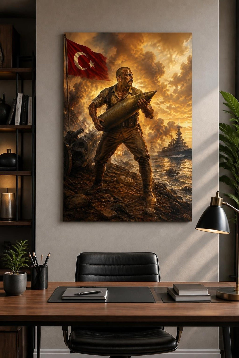 Türk Askeri Temalı Baskılı Cam Tablo – UV Baskı Dekoratif Duvar Tablosu — görsel 4