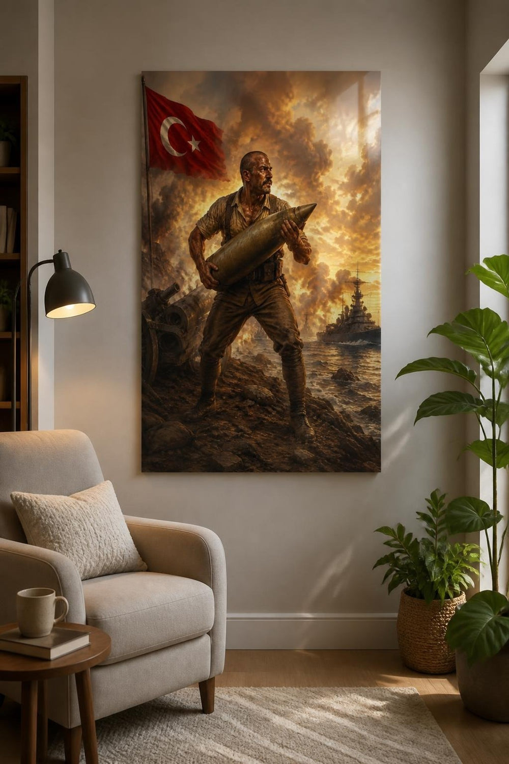 Türk Askeri Temalı Baskılı Cam Tablo – UV Baskı Dekoratif Duvar Tablosu — görsel 5