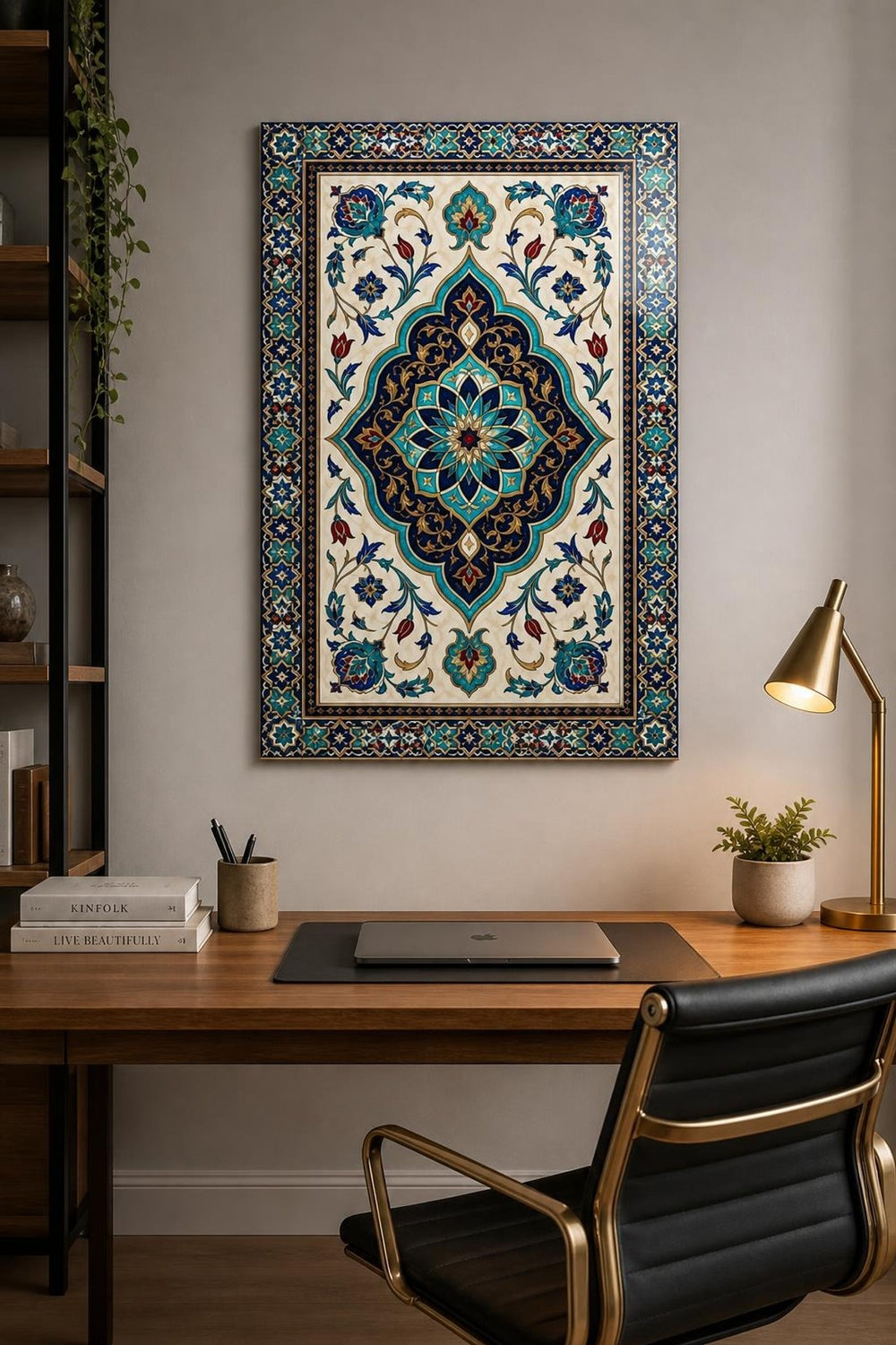 Türk Motifli Baskılı Cam Tablo – Osmanlı Desenli Dekoratif Duvar Tablosu — görsel 3