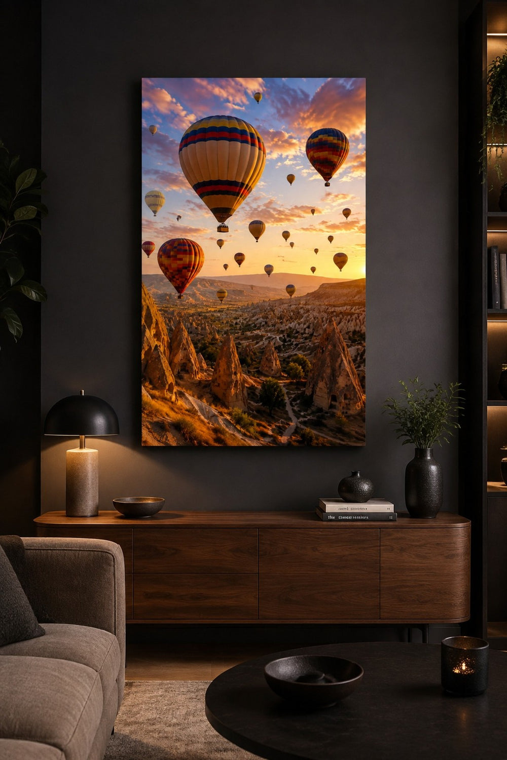 Kapadokya Balon Manzaralı Baskılı Cam Tablo – Dekoratif Duvar Tablosu — görsel 5