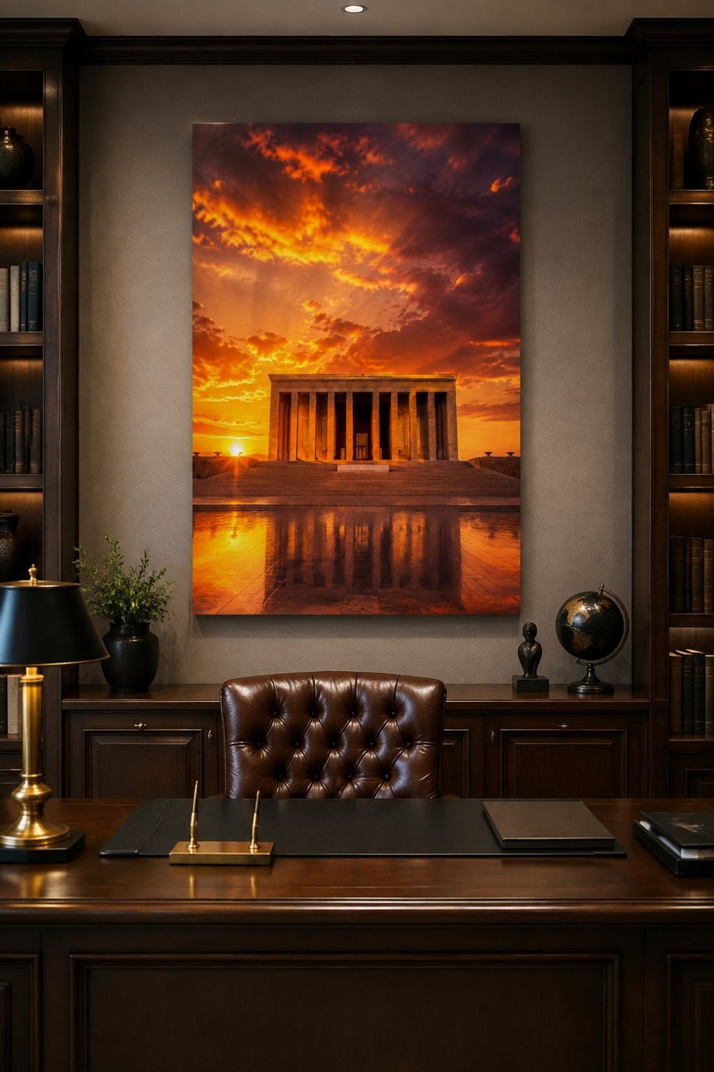 Anıtkabir Gün Batımı Baskılı Cam Tablo – Dekoratif Duvar Tablosu — görsel 3