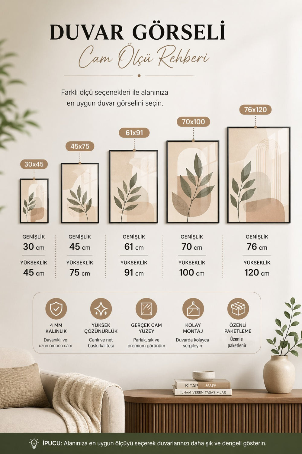 Aslan Desenli Baskılı Cam Tablo – Siyah Gold UV Baskı Dekoratif Duvar Tablosu — görsel 6