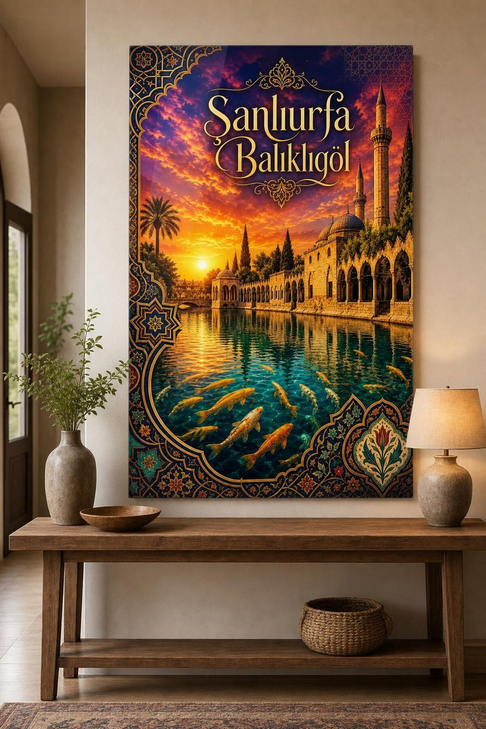Şanlıurfa Balıklıgöl Baskılı Cam Tablo – UV Baskı Dekoratif Duvar Tablosu