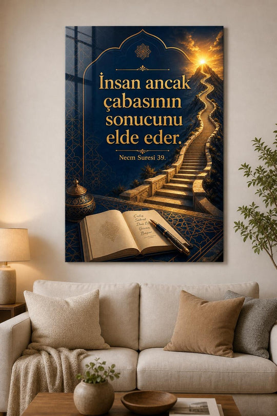 Necm Suresi 39 Baskılı Cam Tablo – Manevi Sözlü UV Baskı Duvar Tablosu