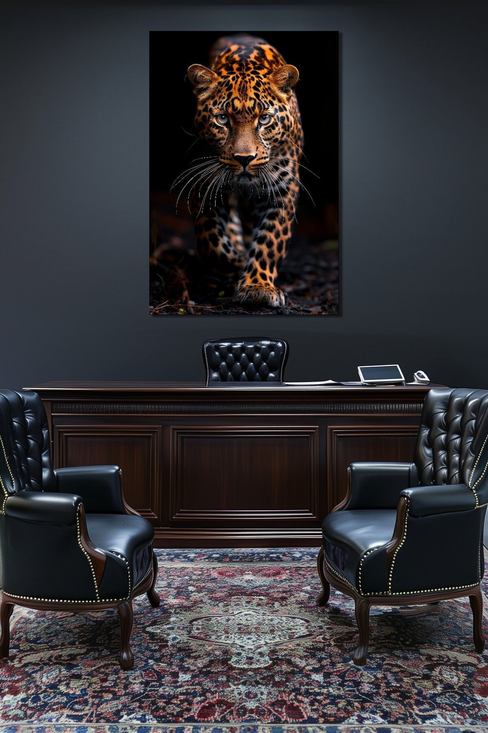 Leopar Baskılı Cam Tablo – Vahşi Yaşam Temalı Modern Dekoratif Duvar Tablosu