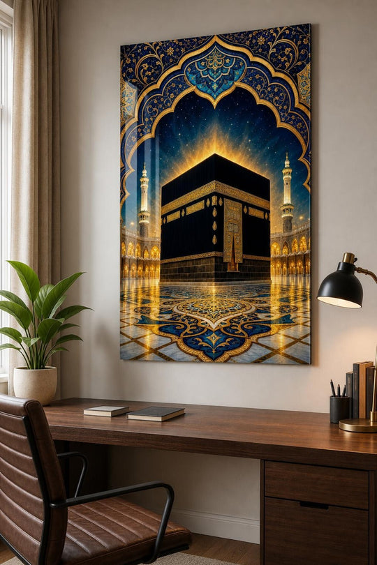 Kabe Mihrap Desenli Baskılı Cam Tablo – Manevi UV Baskı Dekoratif Duvar Tablosu