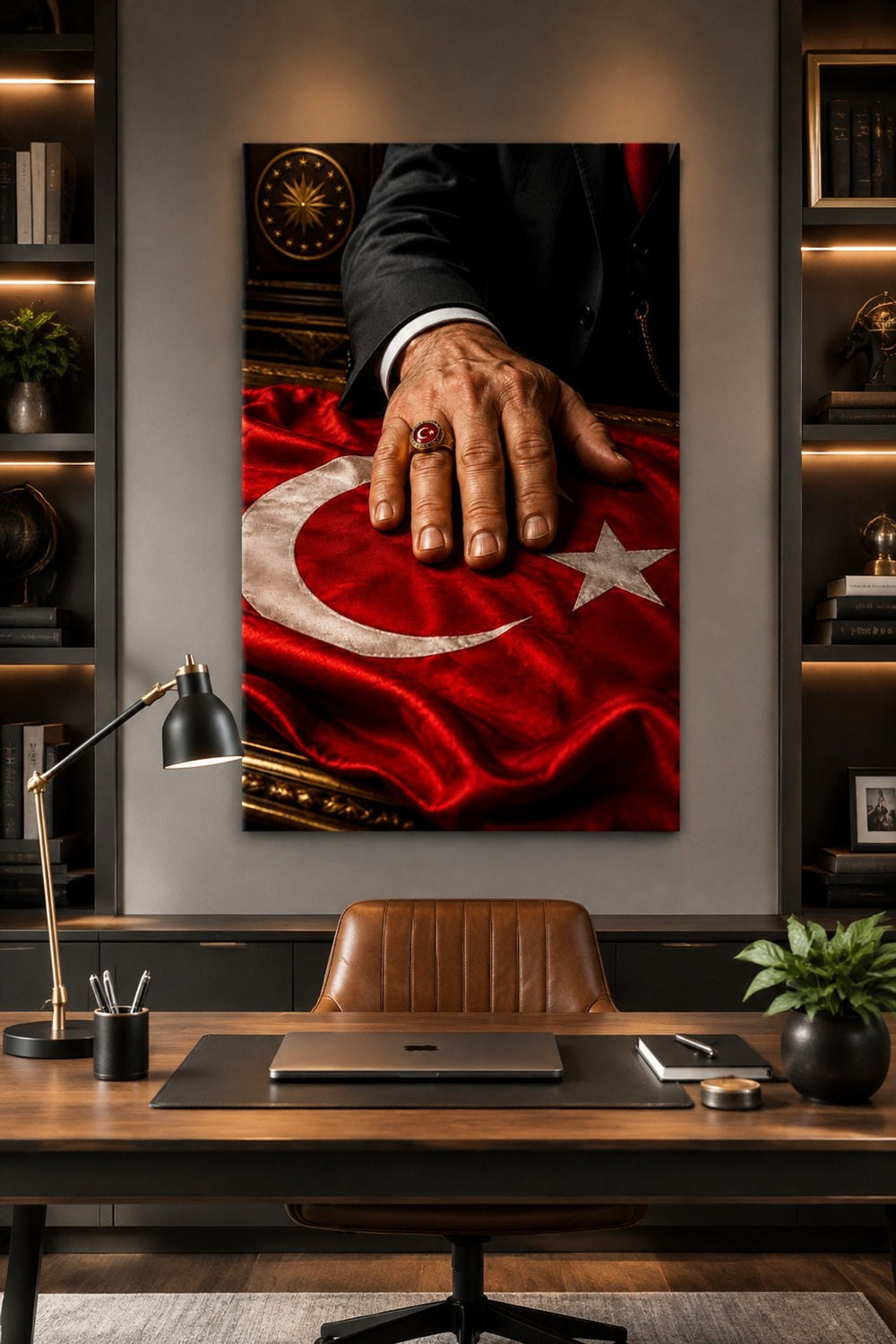 Türk Bayrağı Temalı Baskılı Cam Tablo – UV Baskı Dekoratif Duvar Tablosu — görsel 3