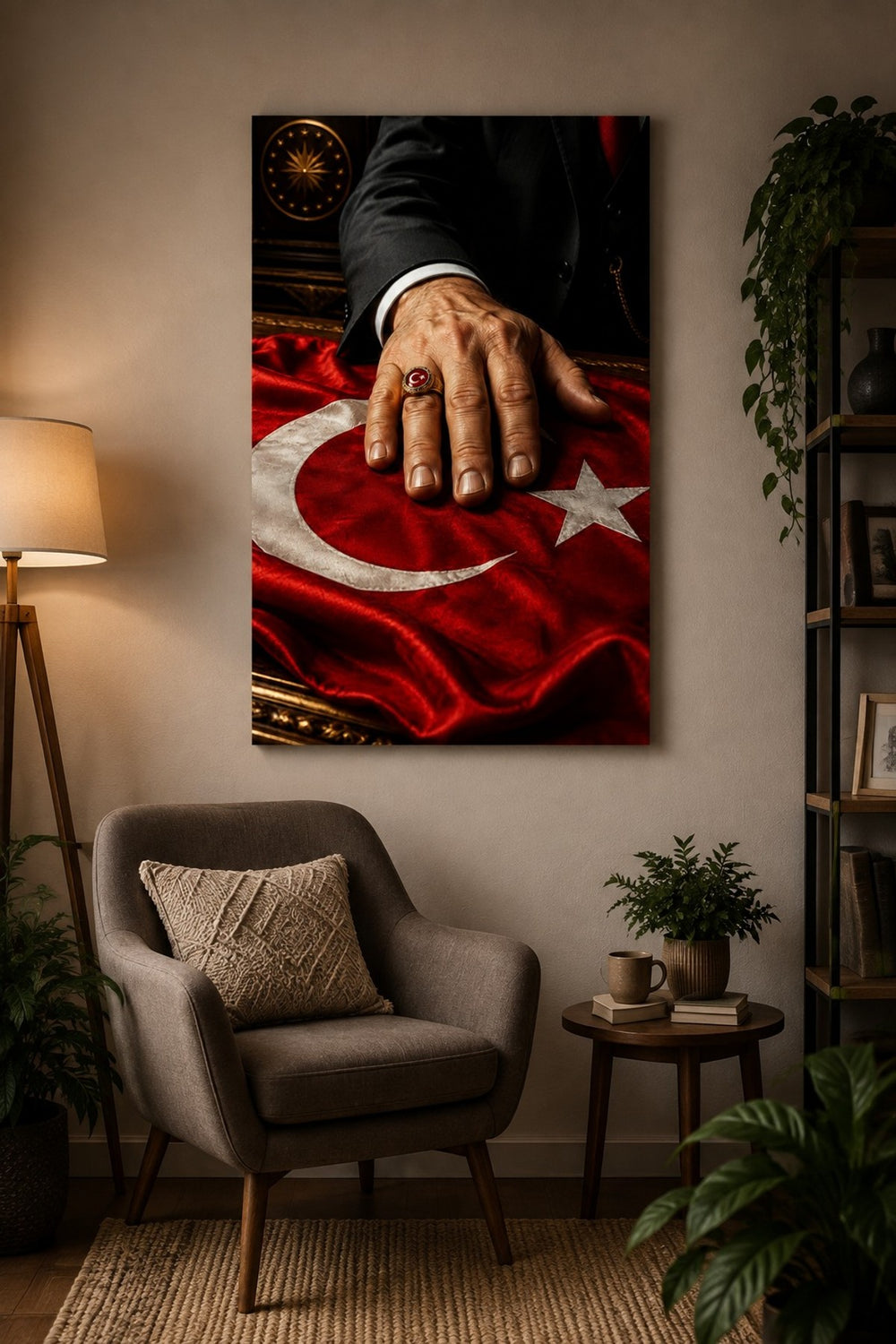 Türk Bayrağı Temalı Baskılı Cam Tablo – UV Baskı Dekoratif Duvar Tablosu — görsel 4