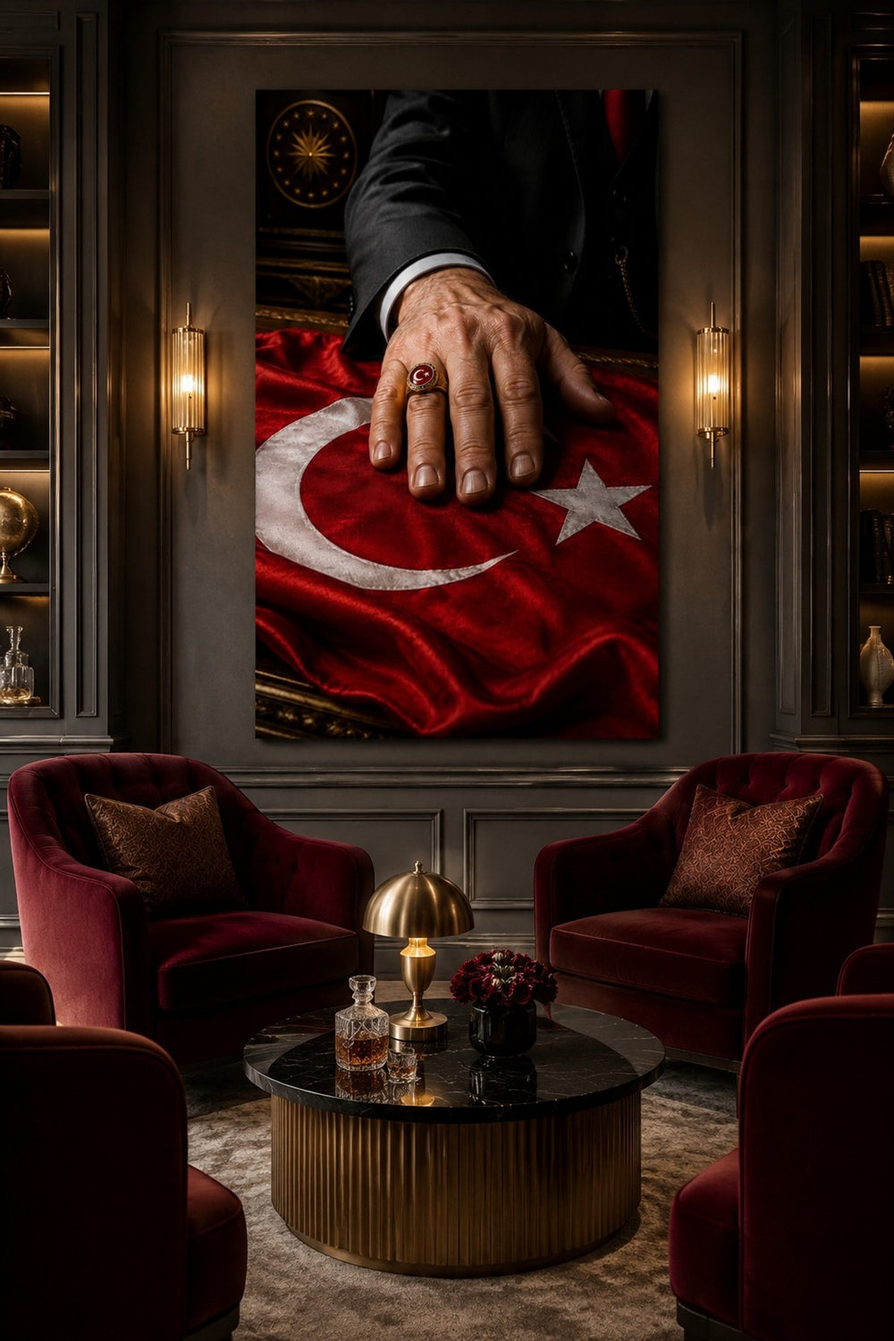 Türk Bayrağı Temalı Baskılı Cam Tablo – UV Baskı Dekoratif Duvar Tablosu — görsel 5