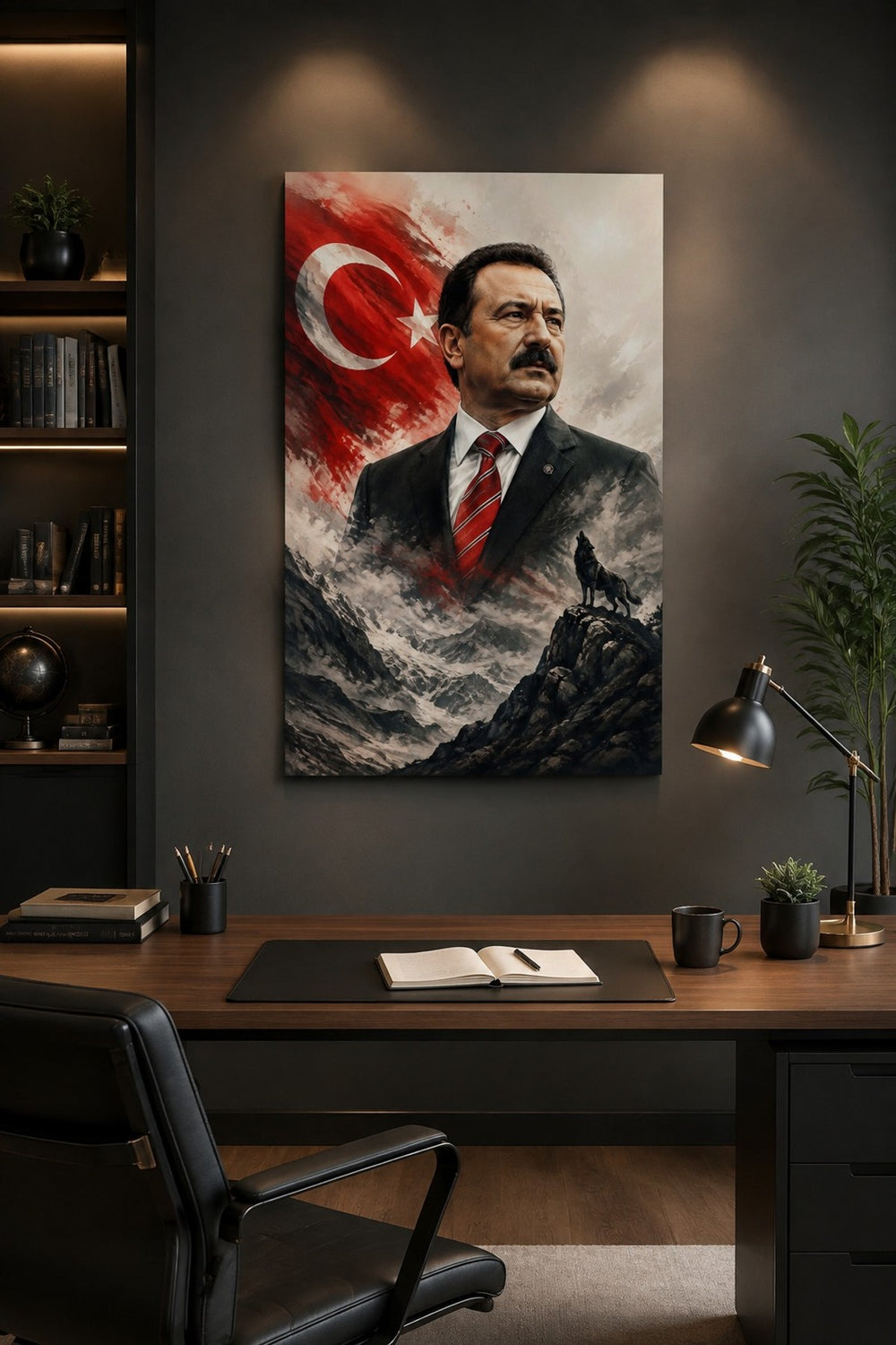 Türk Bayrağı Temalı Baskılı Cam Tablo – UV Baskı Dekoratif Duvar Tablosu — görsel 1