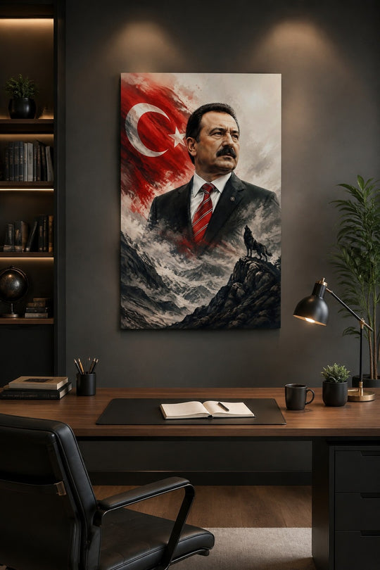Türk Bayrağı Temalı Baskılı Cam Tablo – UV Baskı Dekoratif Duvar Tablosu — görsel 1