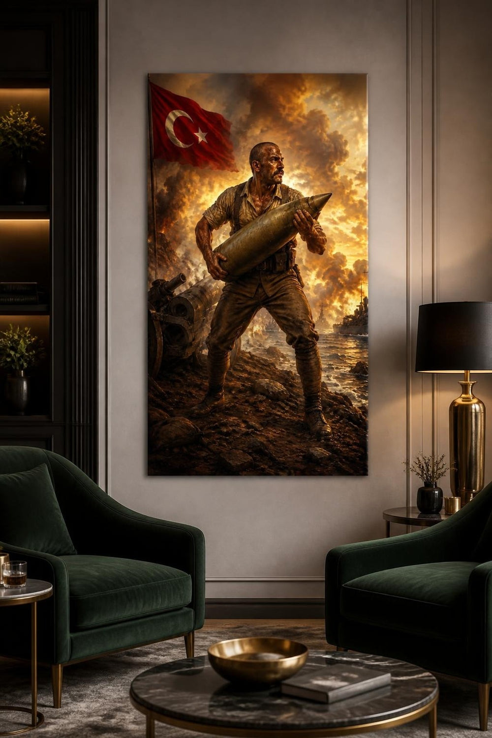 Türk Askeri Temalı Baskılı Cam Tablo – UV Baskı Dekoratif Duvar Tablosu — görsel 3