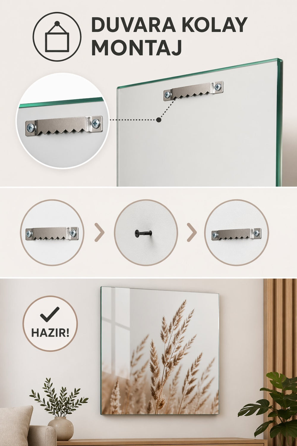 Turkuaz Dalga Desenli Baskılı Cam Tablo – UV Baskı Modern Duvar Dekoru — görsel 7